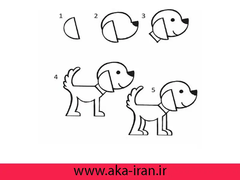 آموزش نقاشی ساده و زیبا سگ