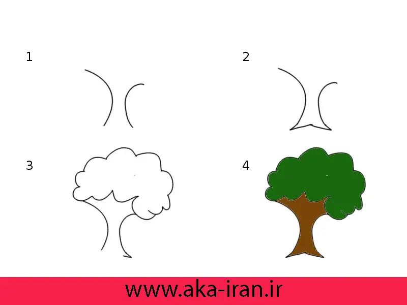 آموزش نقاشی ساده و زیبا درخت